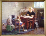 Картина "Первый урок", 1957. Худ. Малыхин Г.С.