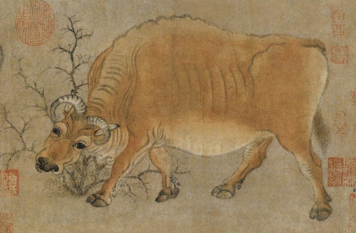 Хань Хуан (韓滉) (723 -787). Гравюра «Пять быков» (五牛圖), фрагмент.