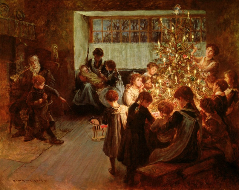 Albert Chevallier Tayler (English, 1862-1925) The Christmas Tree. 1911 г..jpg