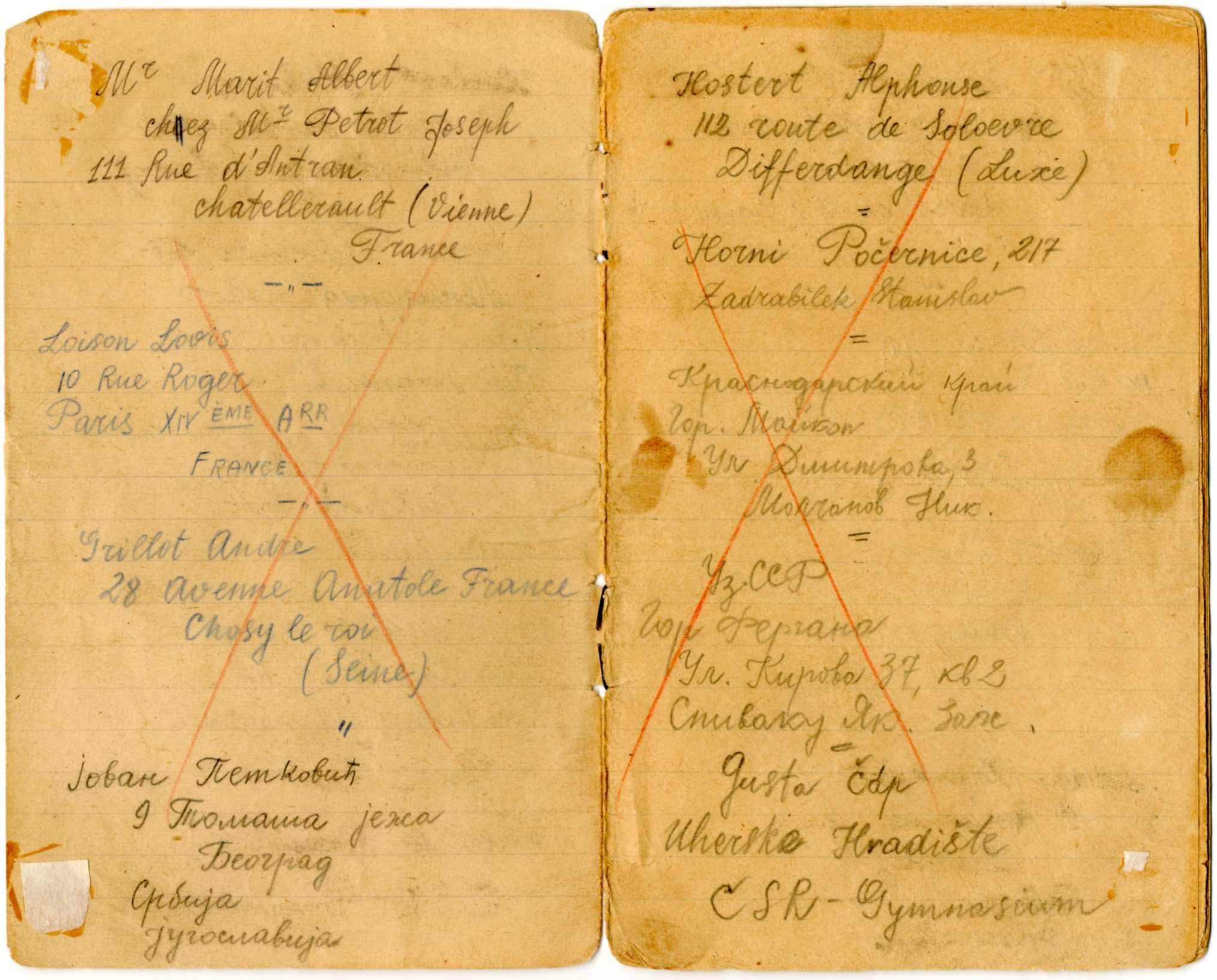 Записная книжка узника лагеря Маутхаузен Руденко Л.А 1944 год