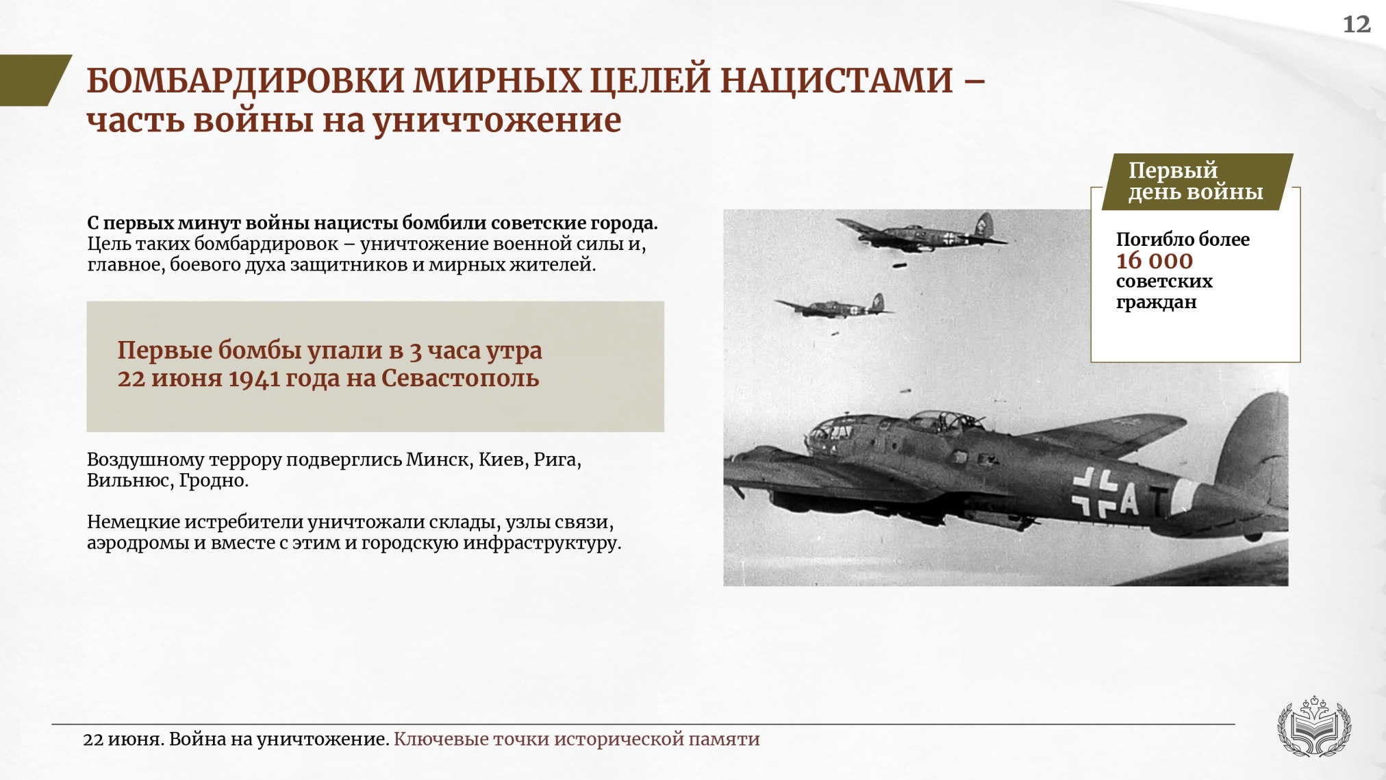 22 июня. Война на уничтожение. Ключевые точки исторической памяти