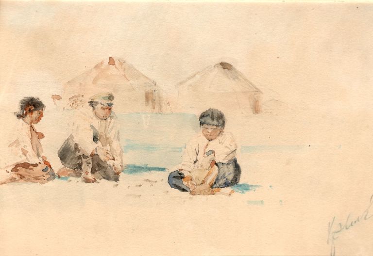 Крылов И.И. Калмыцкие стансы. Акварель. Нач. ХХ в