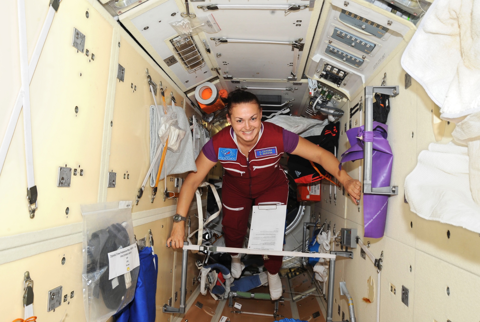Бортинженер 41-й экспедиции на Международную космическую станцию Елена Серова. Сентябрь 2014 года