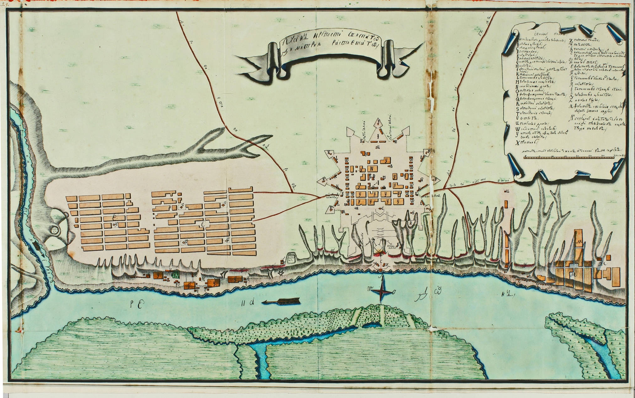 План крепости СВ. Дмитрия Ростовского с прилегающими поселениями, 1768.jpg