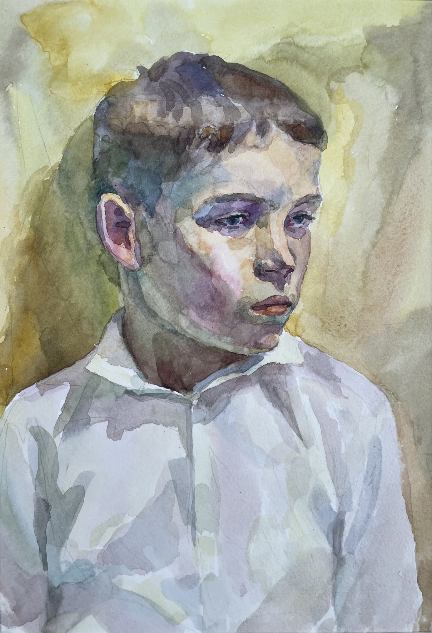 Короп-Крижановская О.И. Сережа. 2014г. Бумага, акварель. 30х21