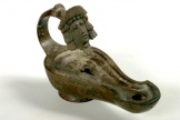 светильник с маской актёра бронза, II - III вв. н.э.
