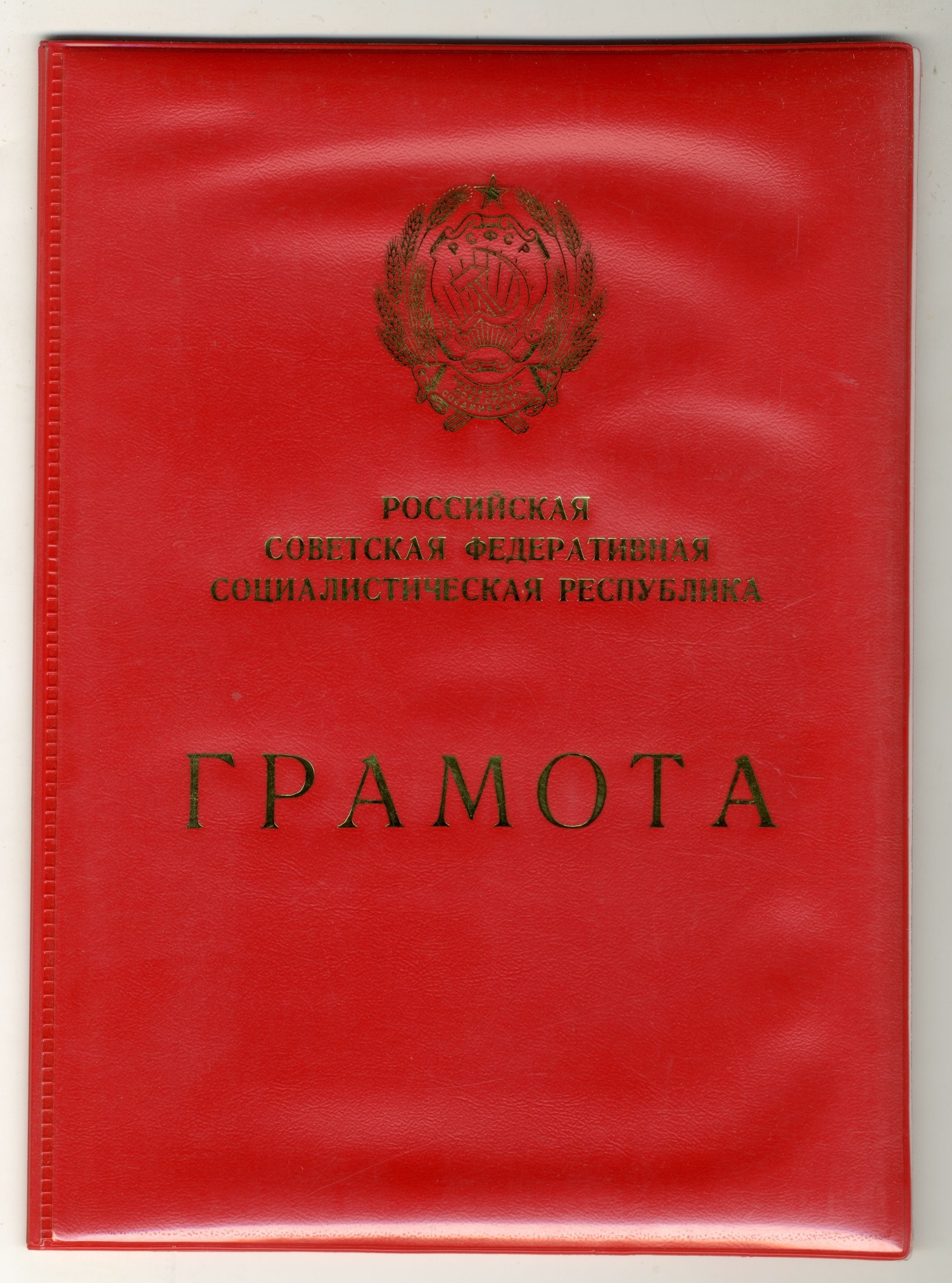 Грамота заслуженному наставнику молодежи РСФСР Горожаевой Р.Ф. 1982